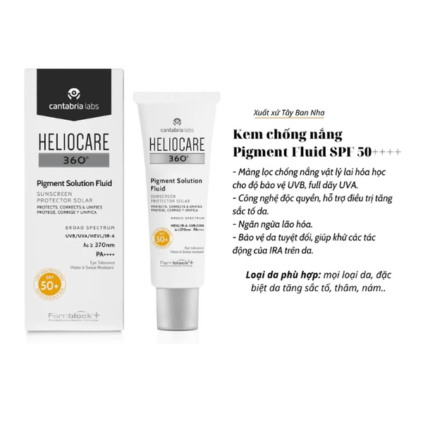 Kem Chống Nắng Heliocare 360 Pigment Solution Fuild 50+ PA++++ 50ml