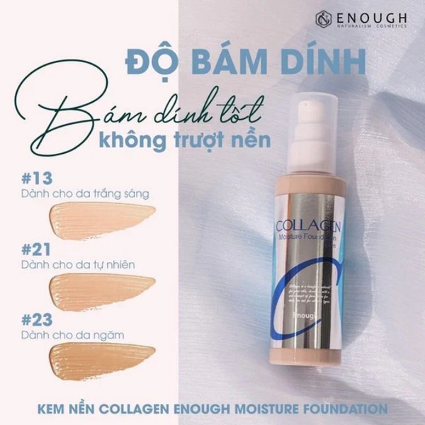 Kem Nền Che Khuyết Điểm Enough Collagen 3in1/Moisture/Ultra X10 Cover Up Foundation Cấp Ẩm & Chống Tia UV Hàn Quốc 100ml