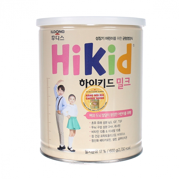 Sữa Hikid vị Vani hàng nội địa Hàn Quốc 600g (1 - 9 tuổi)