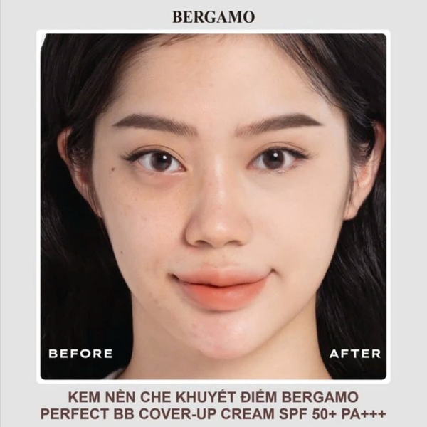Kem Nền Che Khuyết Điểm Bergamo Perfect Bb Cover-up Cream SPF 50 /PA Kiềm Dầu, Bền Màu & Lâu Trôi Hàn Quốc 50ml