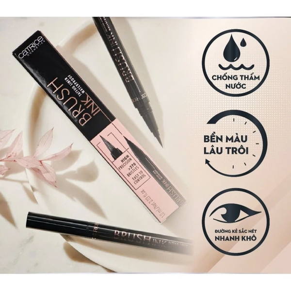 Bút Dạ Kẻ Mắt Sắc Nét, Mềm Mại Catrice Brush Ink Tattoo Liner Waterproof 1ml