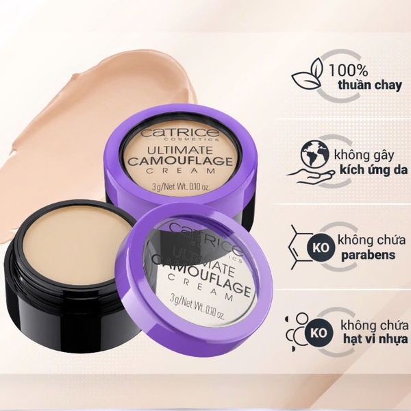 Kem Che Khuyết Điểm Catrice Ultimate Camouflage Cream Che Phủ Mụn & Mẩn Đỏ Hiệu Quả 3g