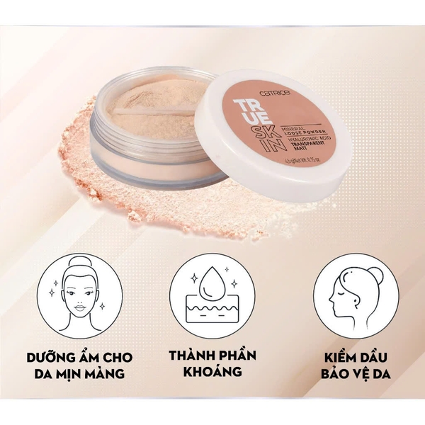 Phấn Phủ Dưỡng Ẩm, Kiềm Dầu & Bảo Vệ Da Catrice True Skin Mineral Loose Powder 4,5g