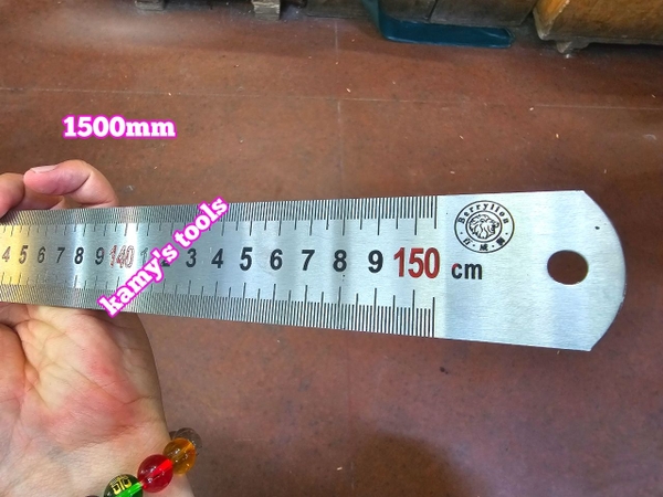 Thước lá inox 1.5m (1.5 mét) 1500m 150cm bản 37.5mm hệ inch và mét Berrylion model 070701150