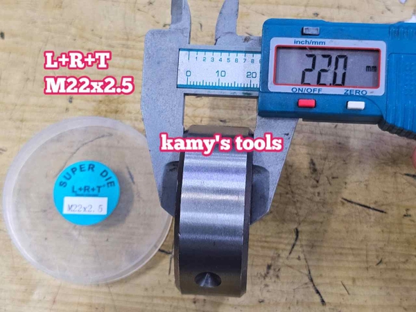 Bàn ren M22x1.5 M22x2.5 L+R+T (LRT) dụng cụ tạo ren ngoài bulong