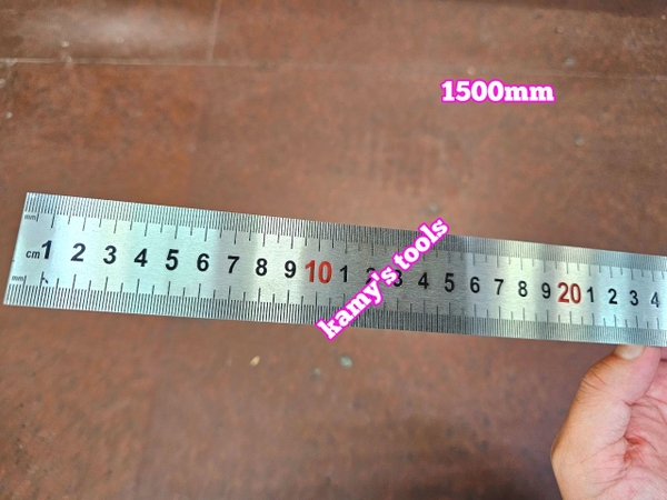 Thước lá inox 1.5m (1.5 mét) 1500m 150cm bản 37.5mm hệ inch và mét Berrylion model 070701150