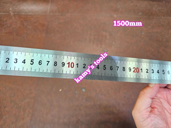 Thước lá inox 1.5m (1.5 mét) 1500m 150cm bản 37.5mm hệ inch và mét Berrylion model 070701150