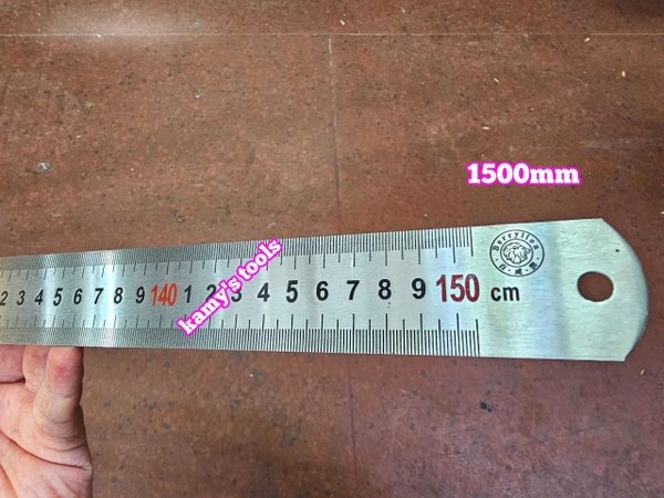 Thước lá inox 1.5m (1.5 mét) 1500m 150cm bản 37.5mm hệ inch và mét Berrylion model 070701150