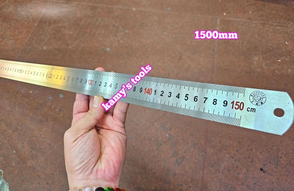 Thước lá inox 1.5m (1.5 mét) 1500m 150cm bản 37.5mm hệ inch và mét Berrylion model 070701150