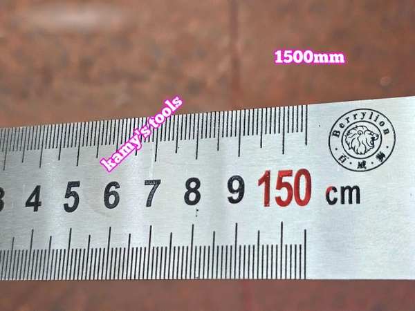 Thước lá inox 1.5m (1.5 mét) 1500m 150cm bản 37.5mm hệ inch và mét Berrylion model 070701150