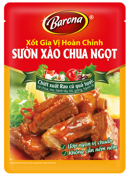 Xốt gia vị sườn xào chua ngọt Barona (80gr)
