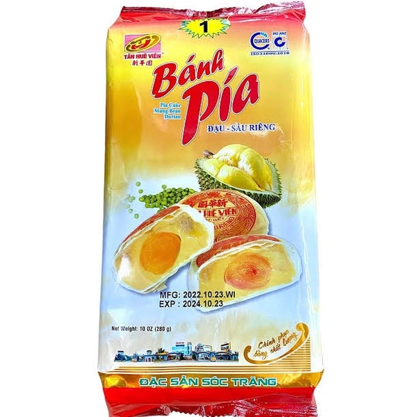 Bánh pía (ドリアンケーキ－塩漬卵入り) MUNG BEAN - MONTHONG DURIAN 280gr