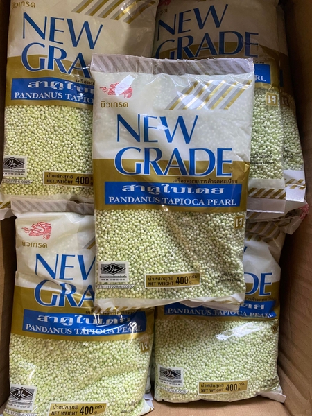 Bột báng màu xanh タピオカパール(緑-バイタイ入り)GREEN TAPIOKA PEARL WITH BAITUAL 400gr