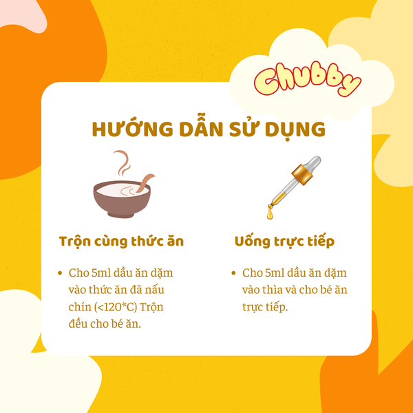 Set 3 chai dầu ăn dặm cao cấp Chubby gold x5 (30ml)