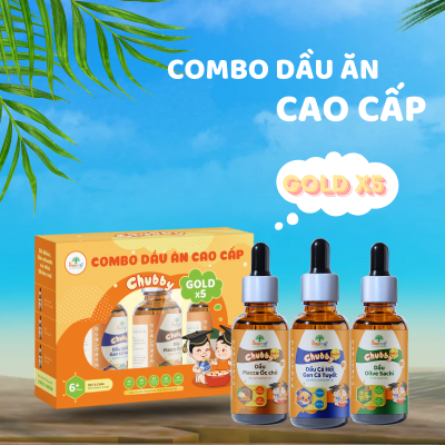 Set 3 chai dầu ăn dặm cao cấp Chubby gold x5 (30ml)