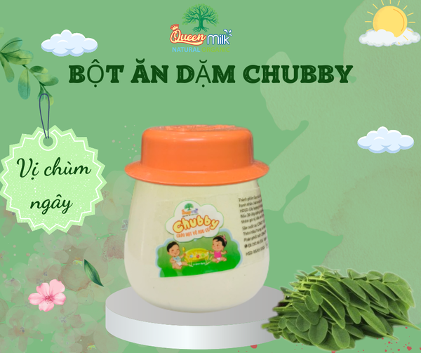 Set 9 hũ Bột mix hạt và rau củ Chubby Queenmilk - Cho bé từ 5 tháng tuổi