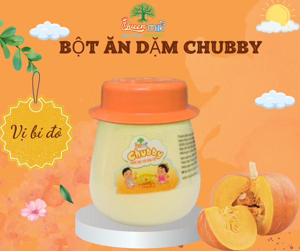 Set 9 hũ Bột mix hạt và rau củ Chubby Queenmilk - Cho bé từ 5 tháng tuổi
