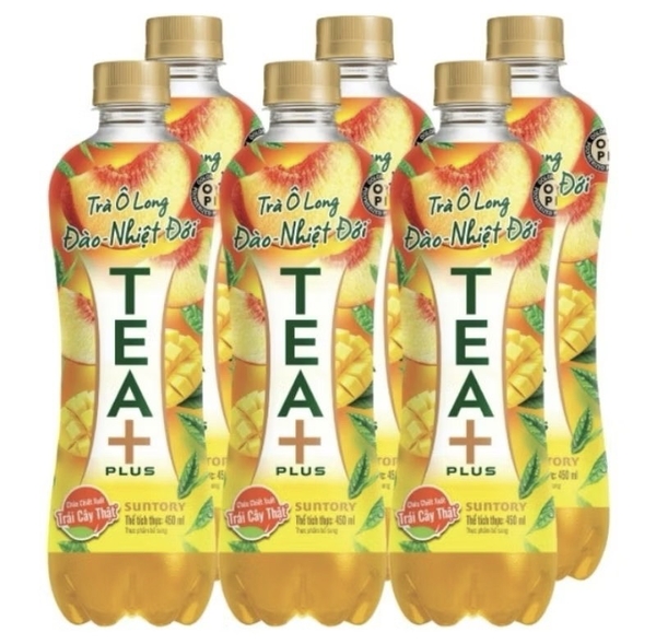 Trà Olong Đào Tea+ 450ml - Chai Nhà Tôi Mart