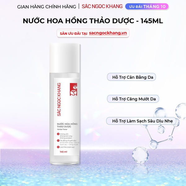 Nước Hoa Hồng Thảo Dược Sắc Ngọc Khang 145ml ( Herbal Toner) - Bản nâng cấp
