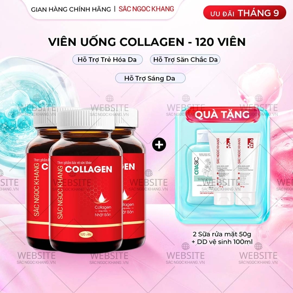 Combo 3 Viên Uống Collagen Dipeptide Mờ Nếp Nhăn - Dưỡng Ẩm Mịn Sắc Ngọc Khang