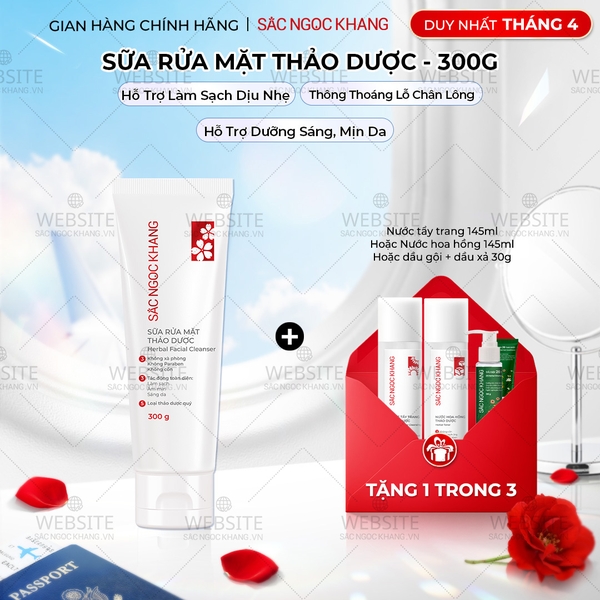 Sữa Rửa Mặt Thảo Dược Dịu Nhẹ Sắc Ngọc Khang (Herbal Facial Cleanser) 300g