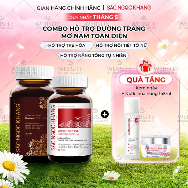 Combo Hỗ Trợ Mờ Nám - Dưỡng Trắng Cao Cấp Sắc Ngọc Khang