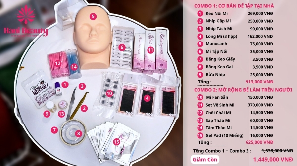 Bảng Giá Dụng Cụ Nối Mi & Nail 2025 – Mua Combo Tiết Kiệm Tại Hani Beauty