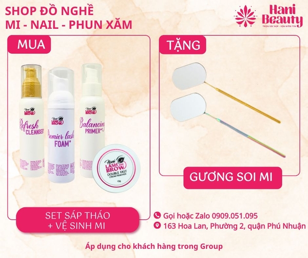 Bảng Giá Dụng Cụ Nối Mi & Nail 2025 – Mua Combo Tiết Kiệm Tại Hani Beauty