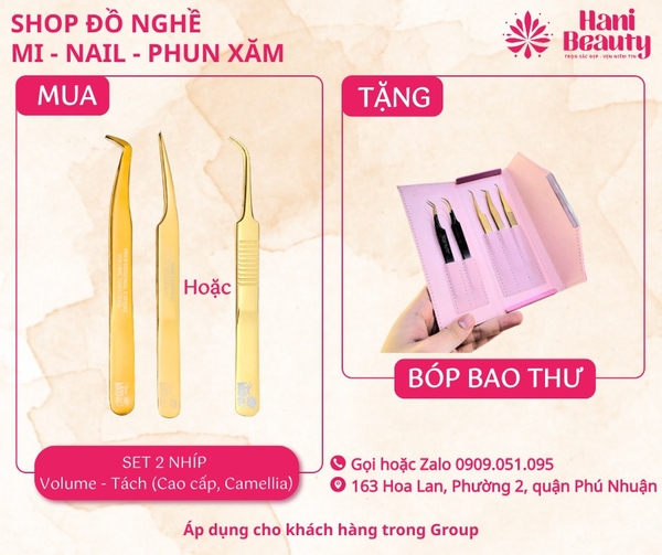 Bảng Giá Dụng Cụ Nối Mi & Nail 2025 – Mua Combo Tiết Kiệm Tại Hani Beauty