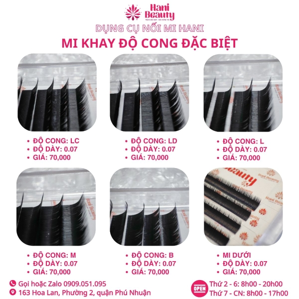 Bảng Giá Dụng Cụ Nối Mi & Nail 2025 – Mua Combo Tiết Kiệm Tại Hani Beauty