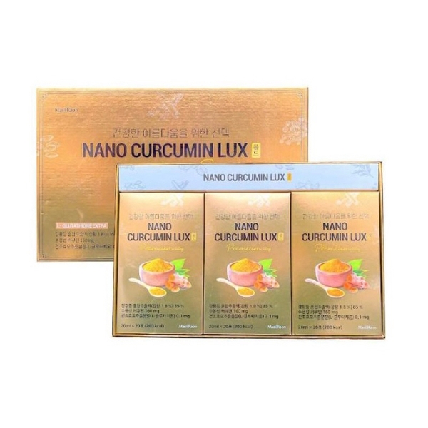 Hộp nước uống nghệ NANO CURCUMIN LUX Premium 160mg 20mlx30 gói