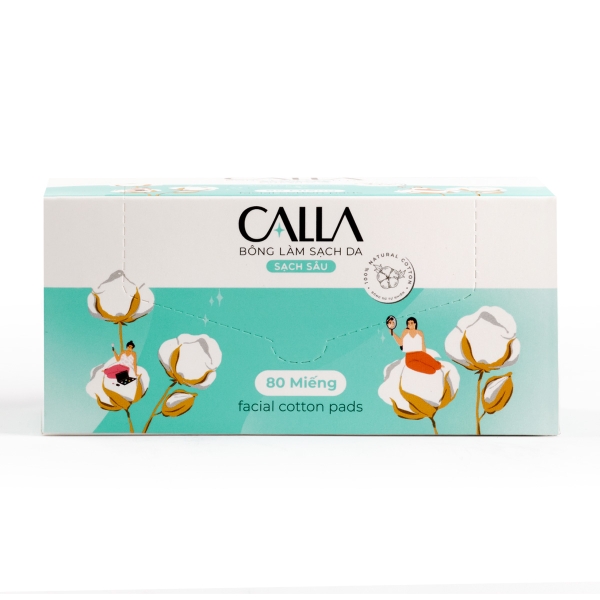 Bông Tẩy Trang Calla  Xanh 80 miếng