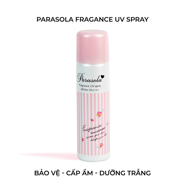 [Tặng kèm son] Xịt chống nắng Naris Parasola Fragance UV Cut Spray SPF50+ PA++++ (90g)