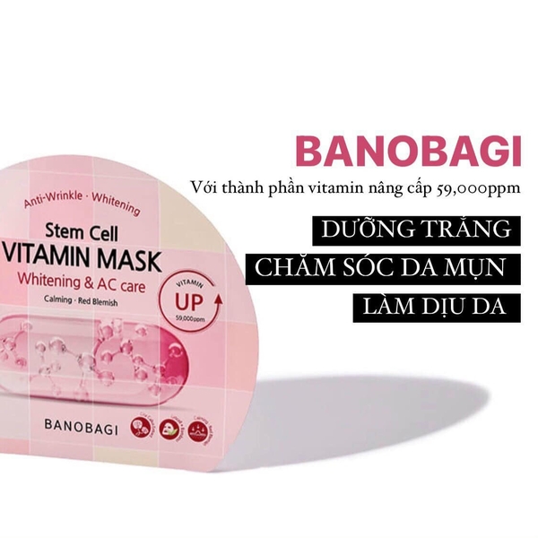 Mask Banobagi Stem Cell Hồng Chăm Sóc Da Mụn AC Care 30g