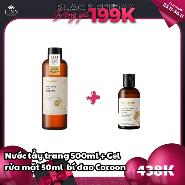 Combo NTT bí đao 500ml + Gel rửa mặt Bí đao 50ml COCOON
