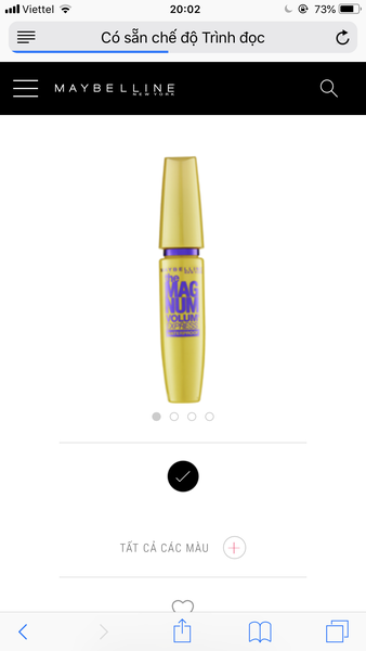Mascara Maybelline vàng nhạt Colossal volume