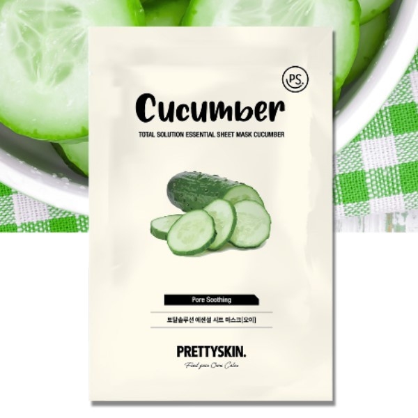 Miếng Mặt Nạ Pretty Skin Dưa Leo Cucuber Total Solution Essential Sheet Mask 23g