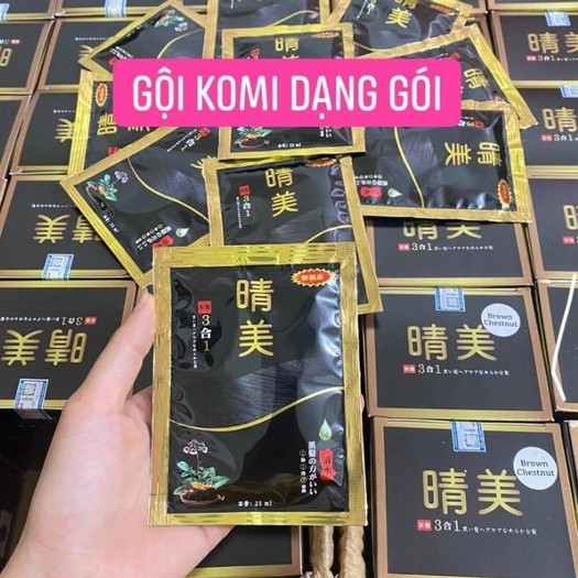 1 gói nâu coffee dầu gội phủ bạc Komi