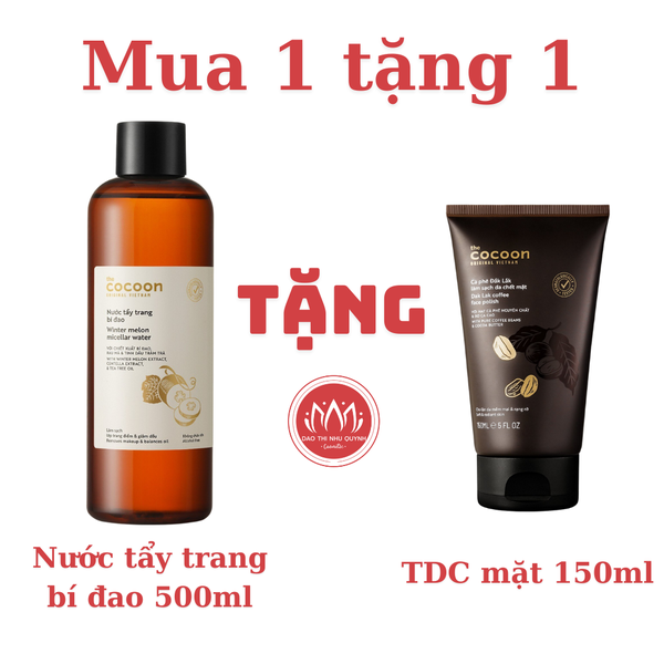 Combo Cocoon Tẩy trang bí 500ml +TDC mặt 150ml