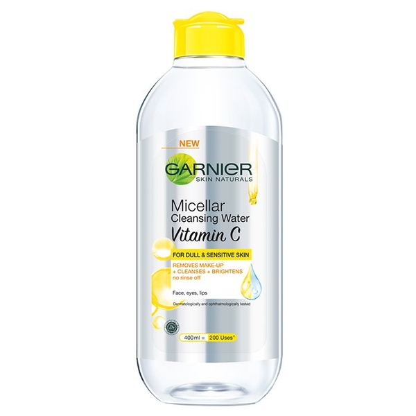 Tẩy trang Garnier trắng nắp Vàng Làm sáng da Vitamin C 400ml