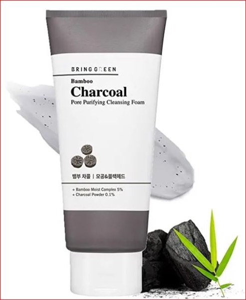 Sữa rửa mặt BRING GREEN Bamboo Charcoal Pore Purifying Cleansing Foam 300ml