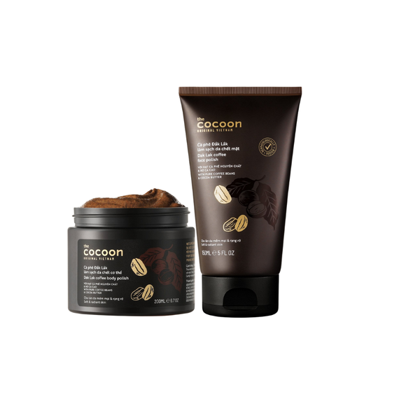 Combo Cocoon Tẩy da chết mặt 150ml + Tẩy da chết body 200ml
