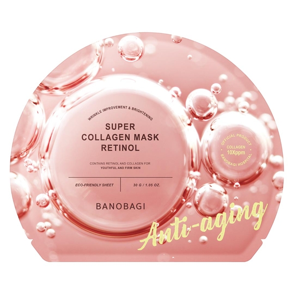 Mask Banobagi Super collagen Retinol Cải Thiện Nếp Nhăn màu Hồng 30g