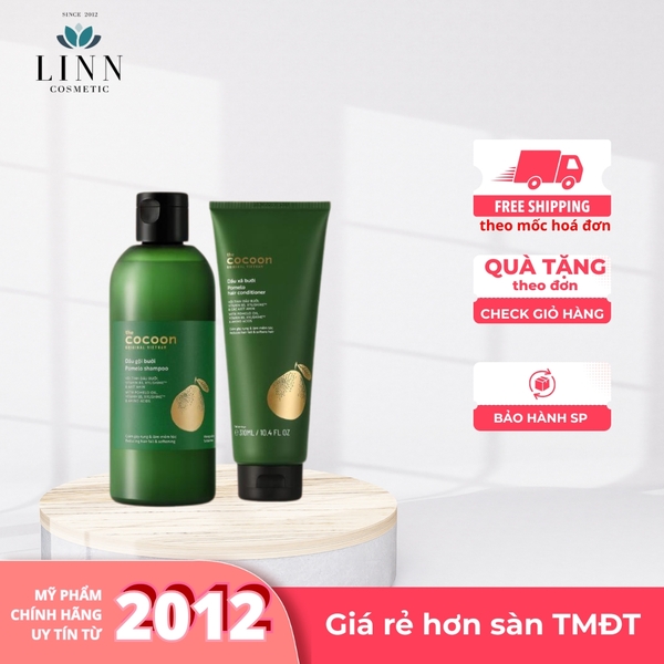 Set dầu gội xả bưởi Cocoon giảm rụng & kích thích mọc tóc 310ml- 500ml - không chứa sulfate nhãn mới