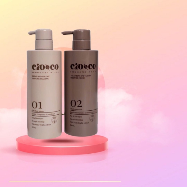 Set dầu gội xả phục hồi Cio&co hương nước hoa - cio & co chiết xuất nấm Truffle trắng 500ml - 750ml
