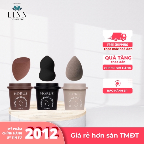 Bông mút trang điểm Horus Coffee Make Up Sponge (Mocha - Latte - Espresso) cho lớp nền đều màu, mịn
