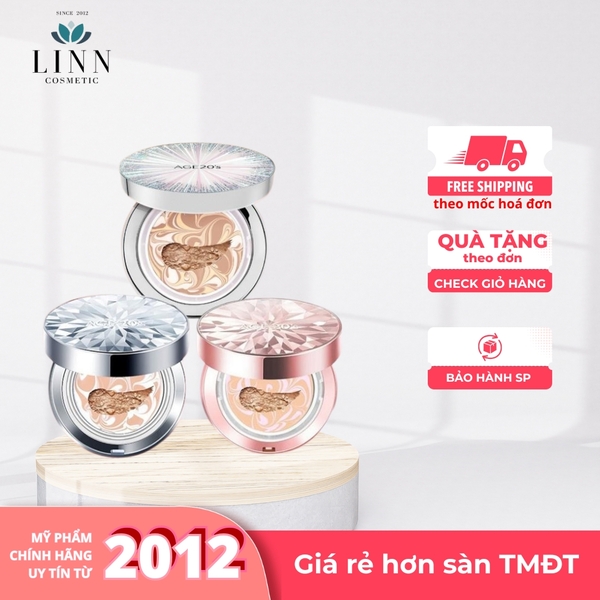 Phấn nền kim cương Age 20s Essence Cover Pact Diamond Original SPF 50+PA +++ Chính hãng age20 12.5g