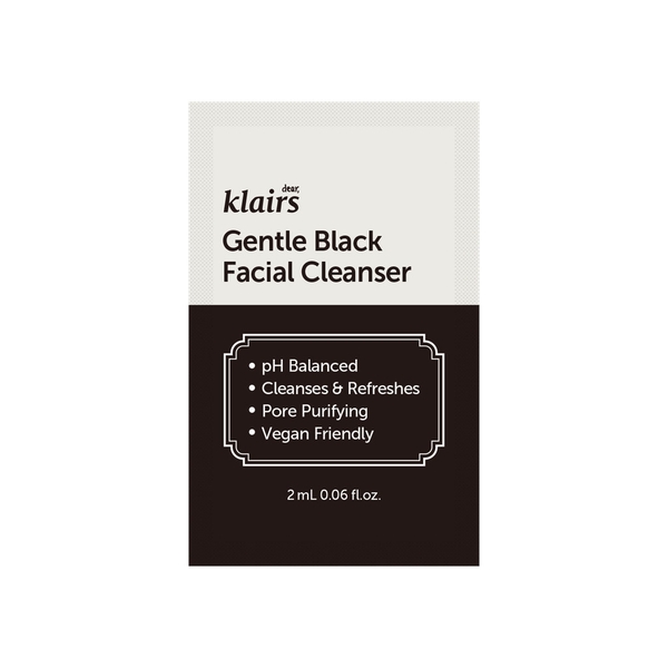 Sample sữa rửa mặt Klairs gentle black facial cleanser 2ml