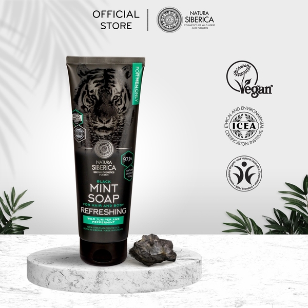 Sữa Tắm Gội Bạc Hà Detox Natura Siberica Men Black Mint Soap 200ml