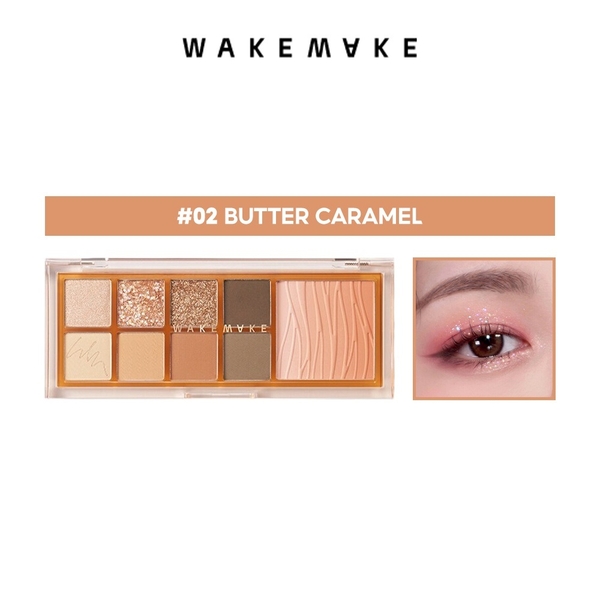 Bảng phấn mắt WAKEMAKE Mix Blurring Eye Palette #02 Butter Caramel 10g